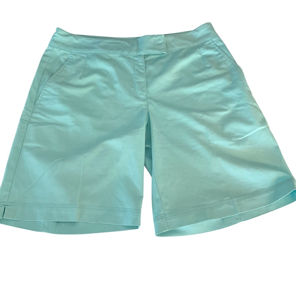 Nike Golf Shorts Women 8 Turquoise Dri-FIT Flat Front Active Golfcore Athletic